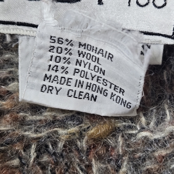 GDT TOO Cardigan Mohair Wool Blend 90s Sweater Open Front Long Vintage - Picture 8 of 8